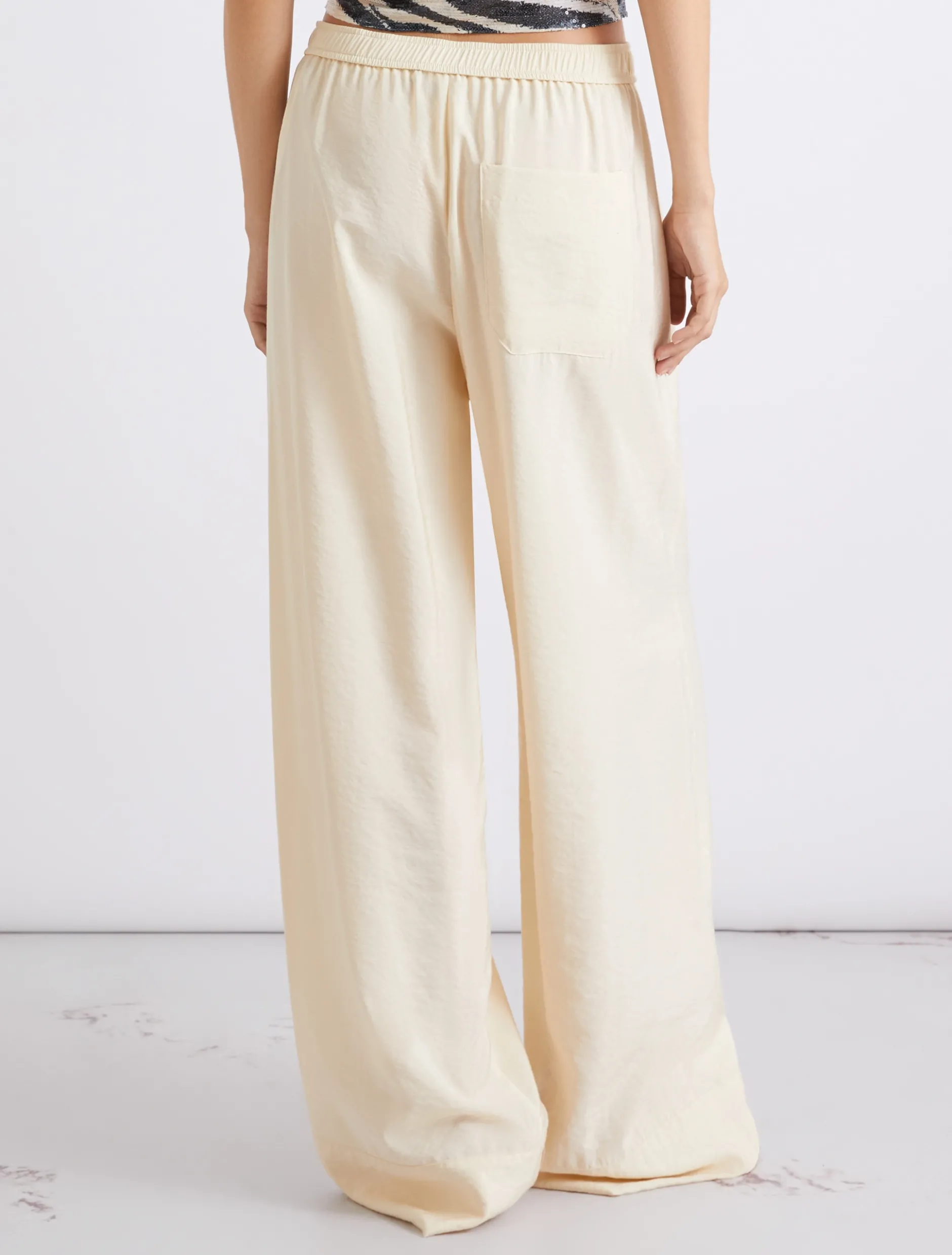 Pantalone dritto in misto viscosa - PANNA