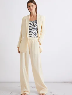 Pantalone dritto in misto viscosa - PANNA