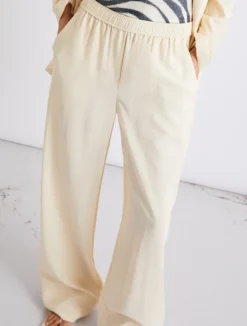 Pantalone dritto in misto viscosa - PANNA