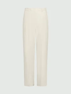 Pantalone dritto in popeline di puro cotone - GHIACCIO