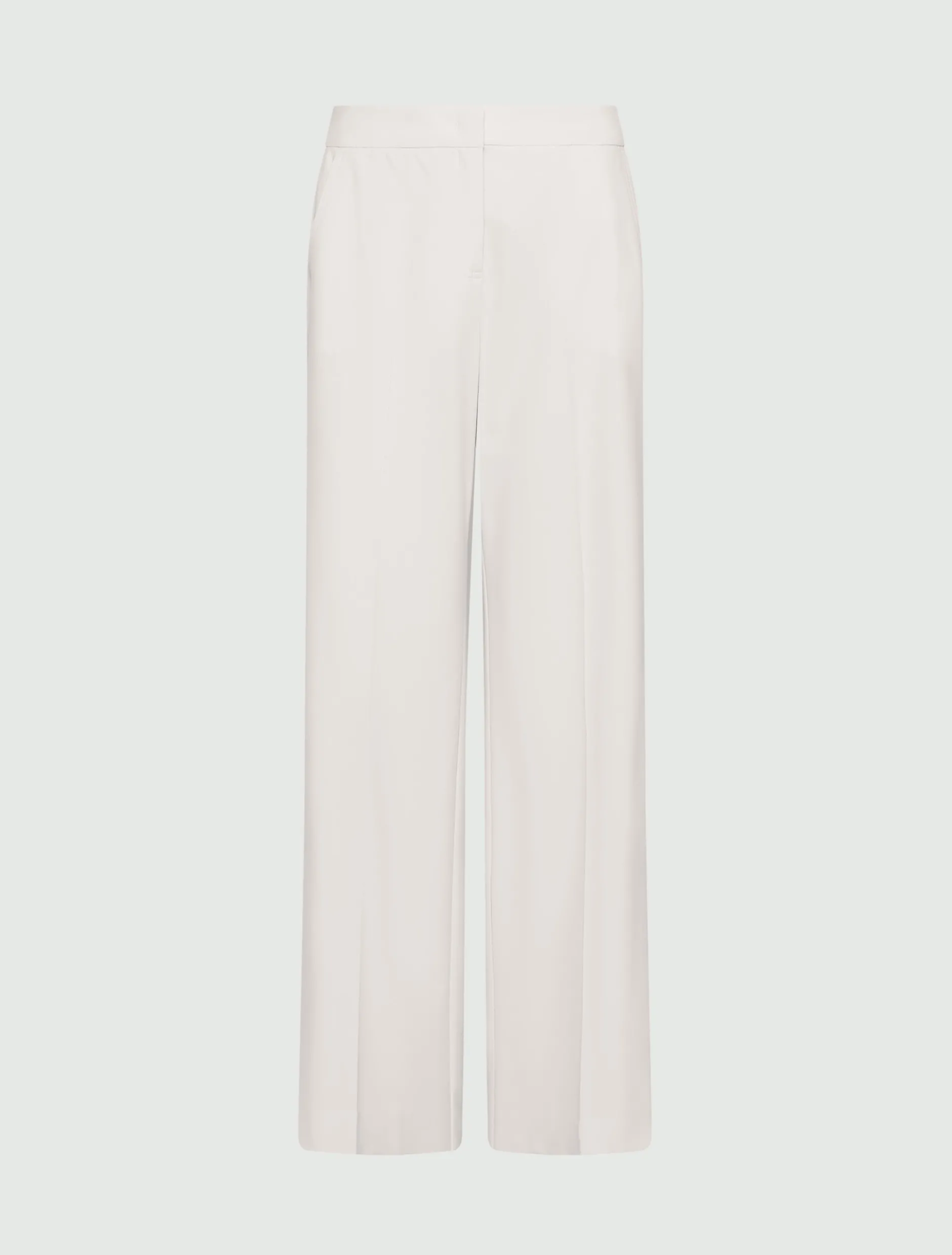 Pantalone dritto in tela stretch - BIANCO