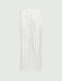 Pantalone flare in lino e cotone - BIANCO