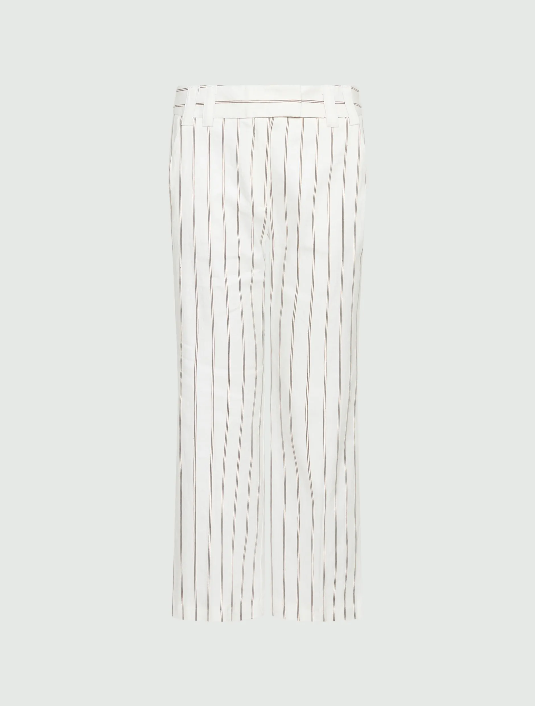 Pantalone flare in lino e cotone - BIANCO