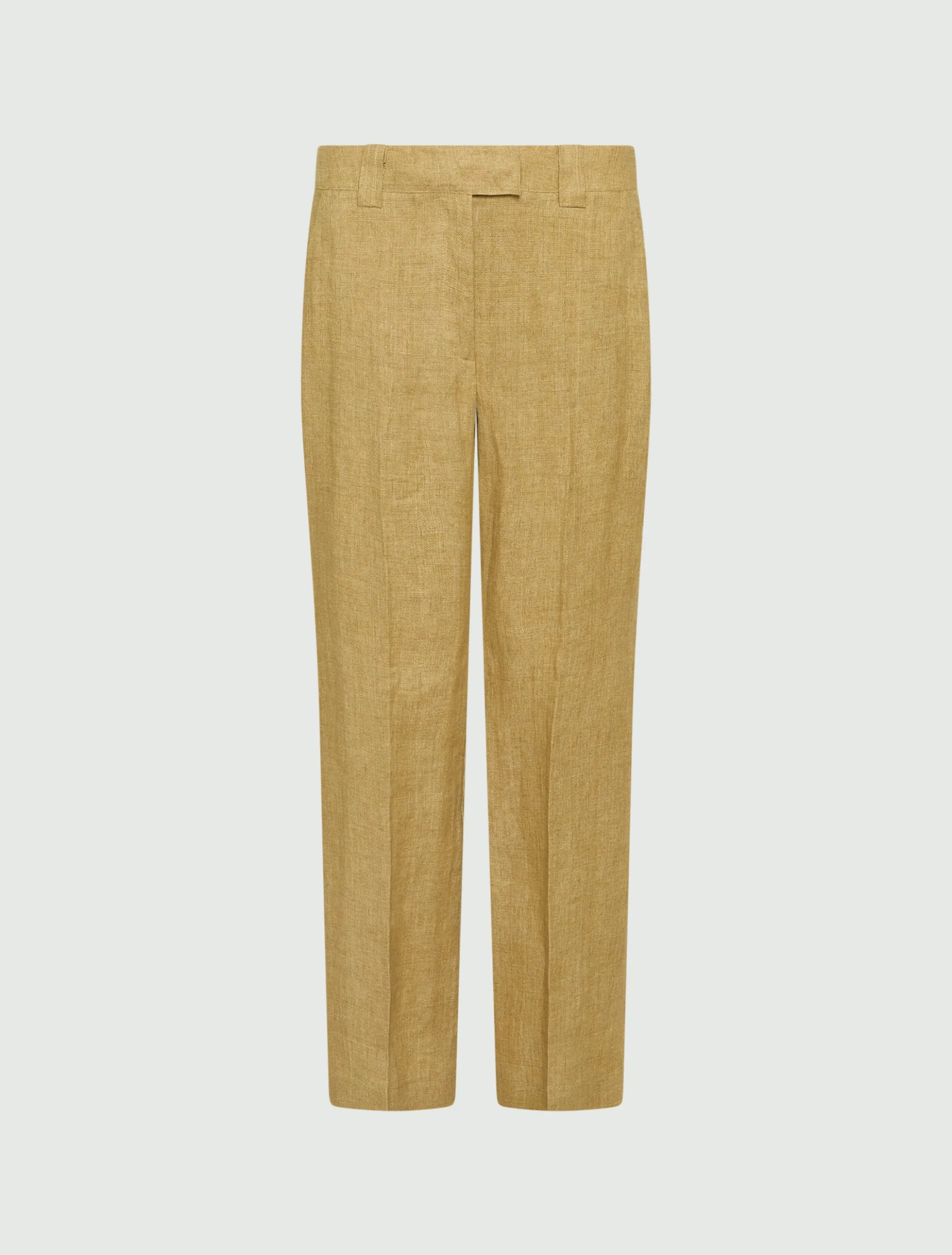 Pantalone flare in lino - KAKI
