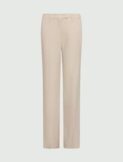 Pantalone in chevron di misto lino stretch - SABBIA