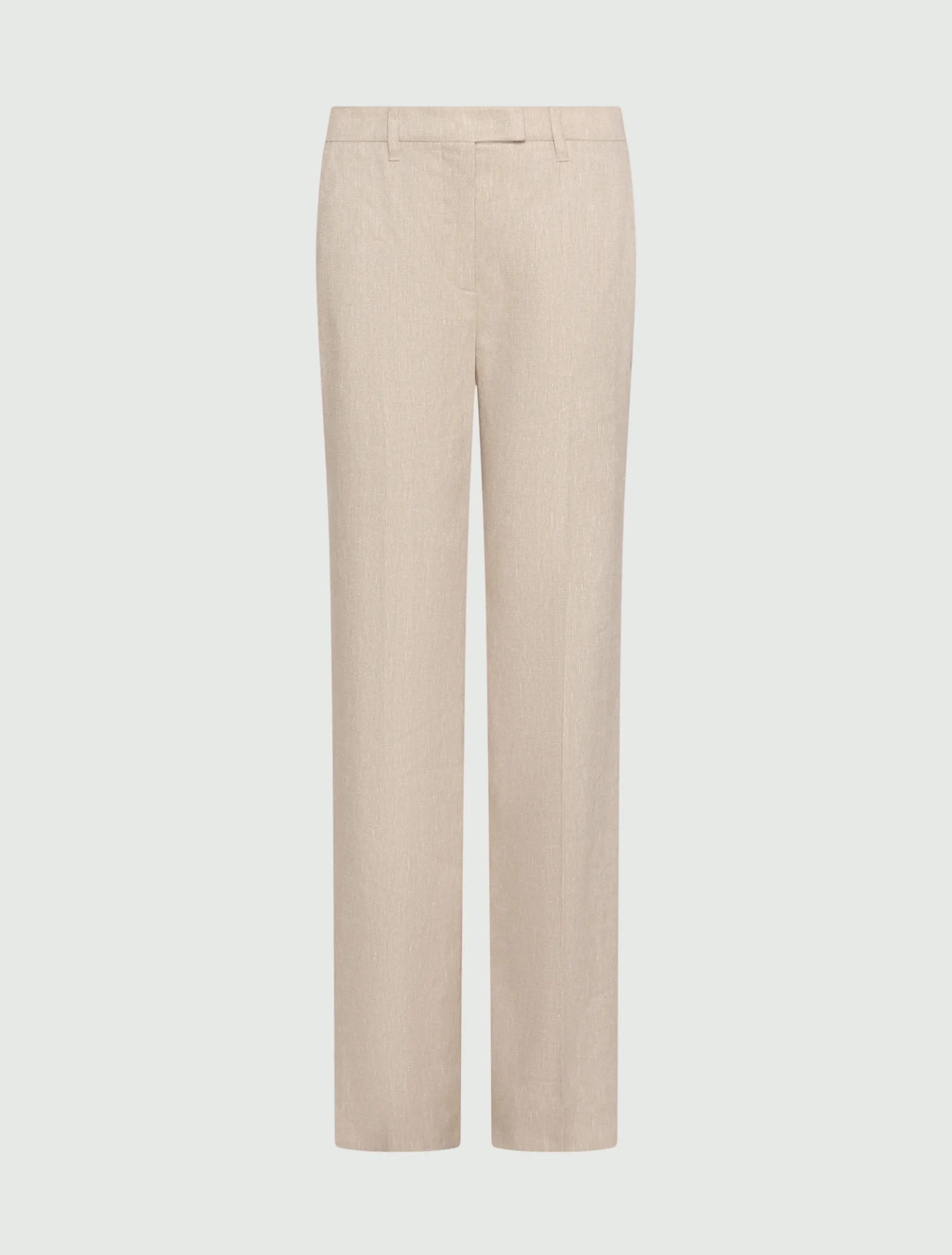 Pantalone in chevron di misto lino stretch - SABBIA