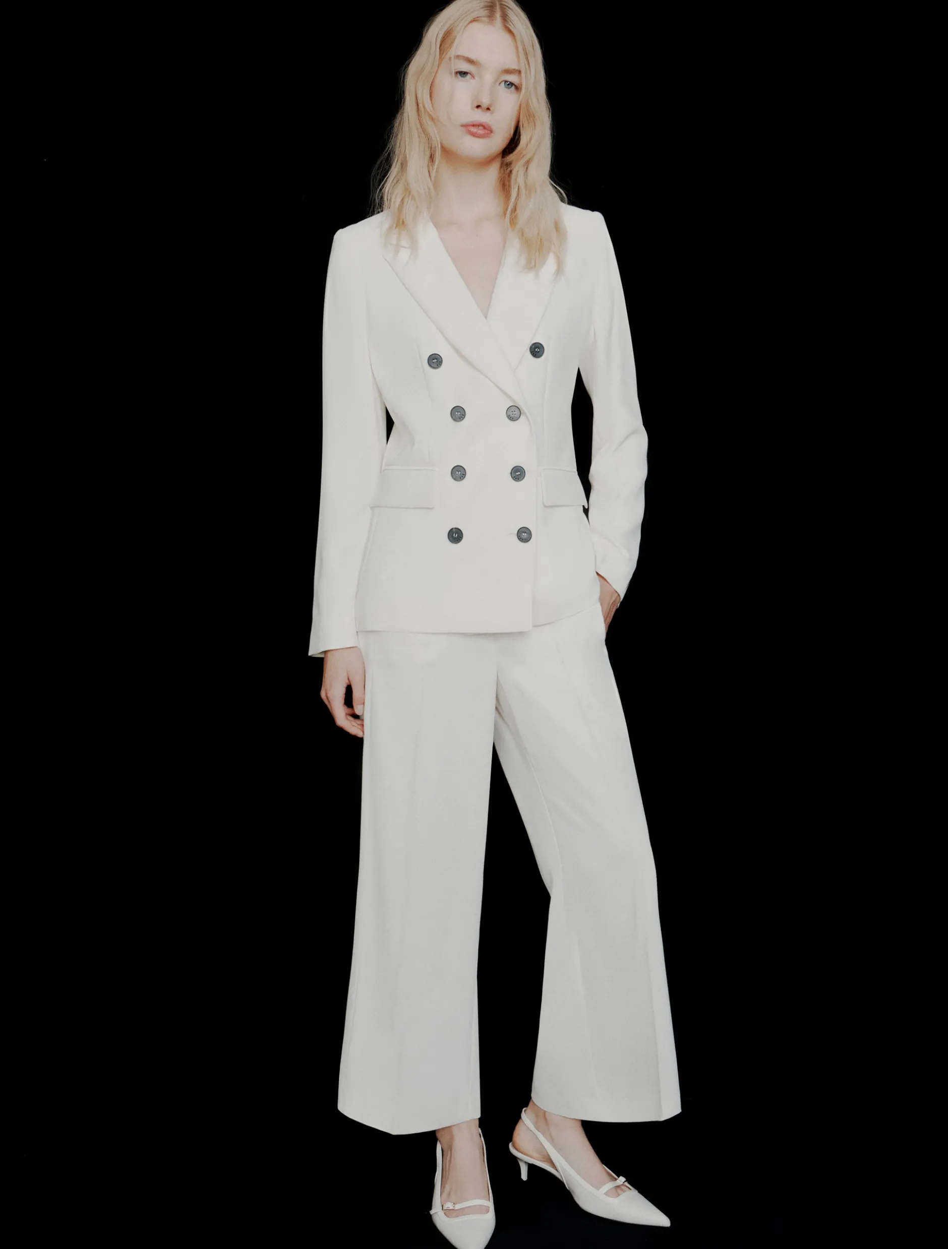 Pantalone in envers satin - BIANCO LANA