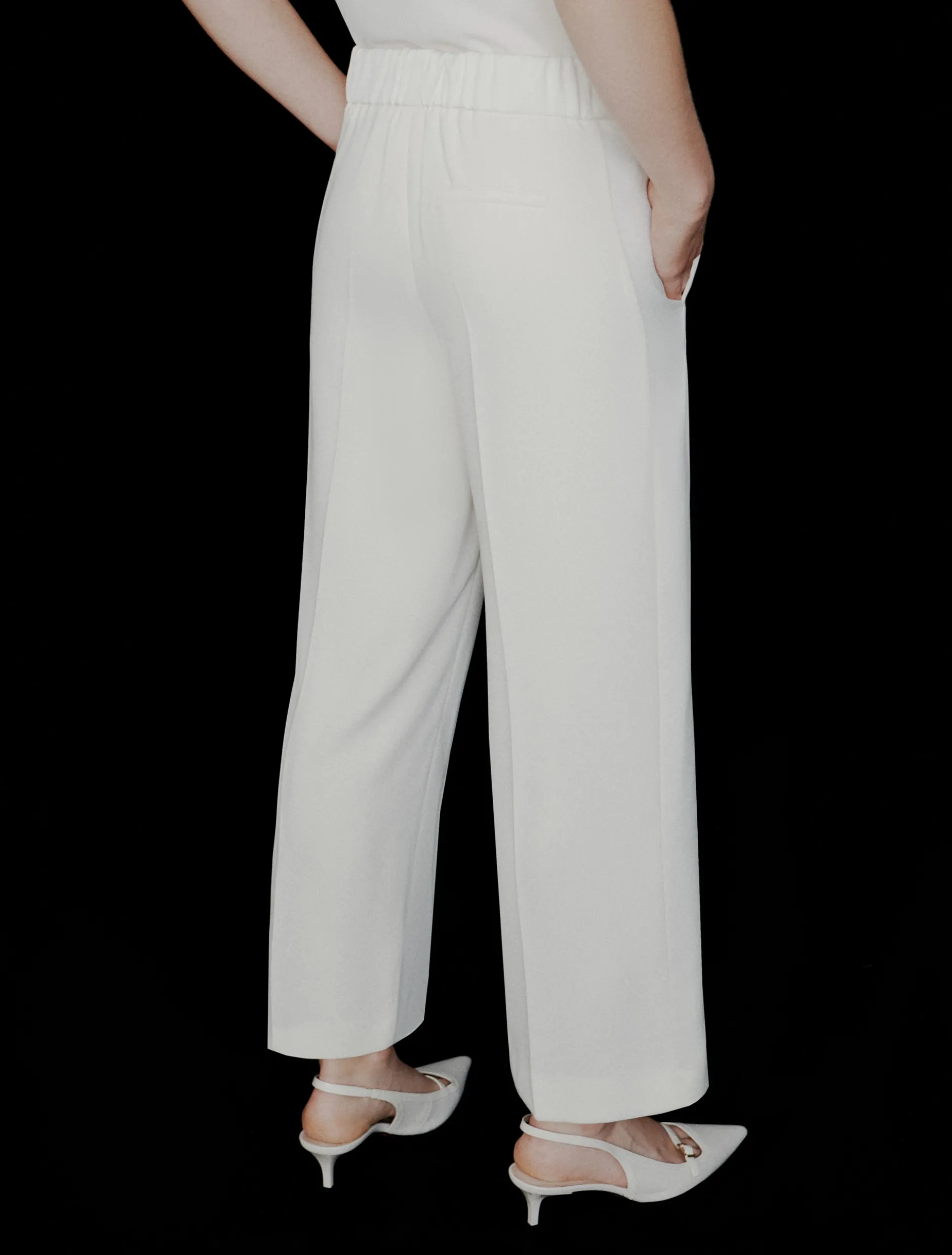 Pantalone in envers satin - BIANCO LANA