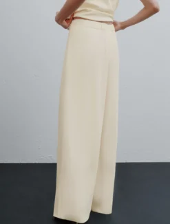 Pantalone in envers satin - BIANCO LANA