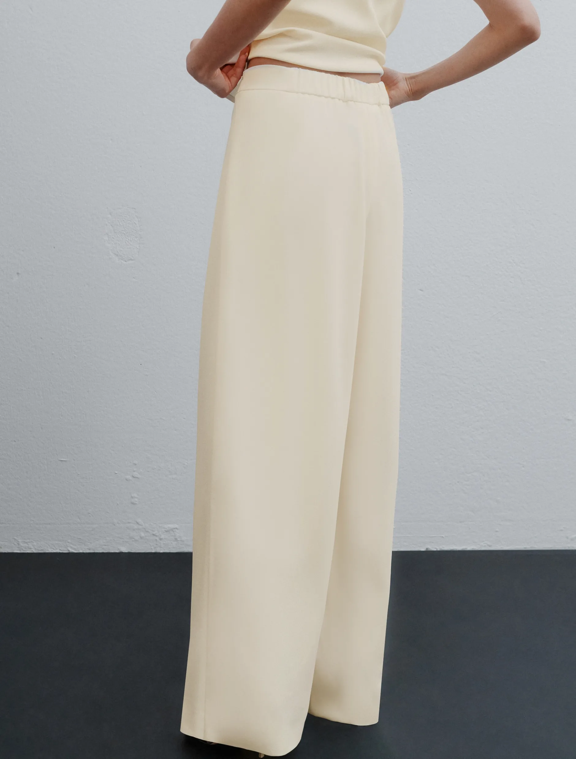 Pantalone in envers satin - BIANCO LANA