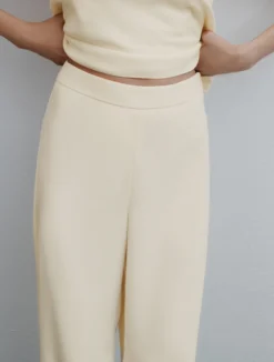 Pantalone in envers satin - BIANCO LANA