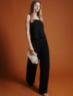 Pantalone in envers satin - NERO