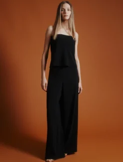 Pantalone in envers satin - NERO