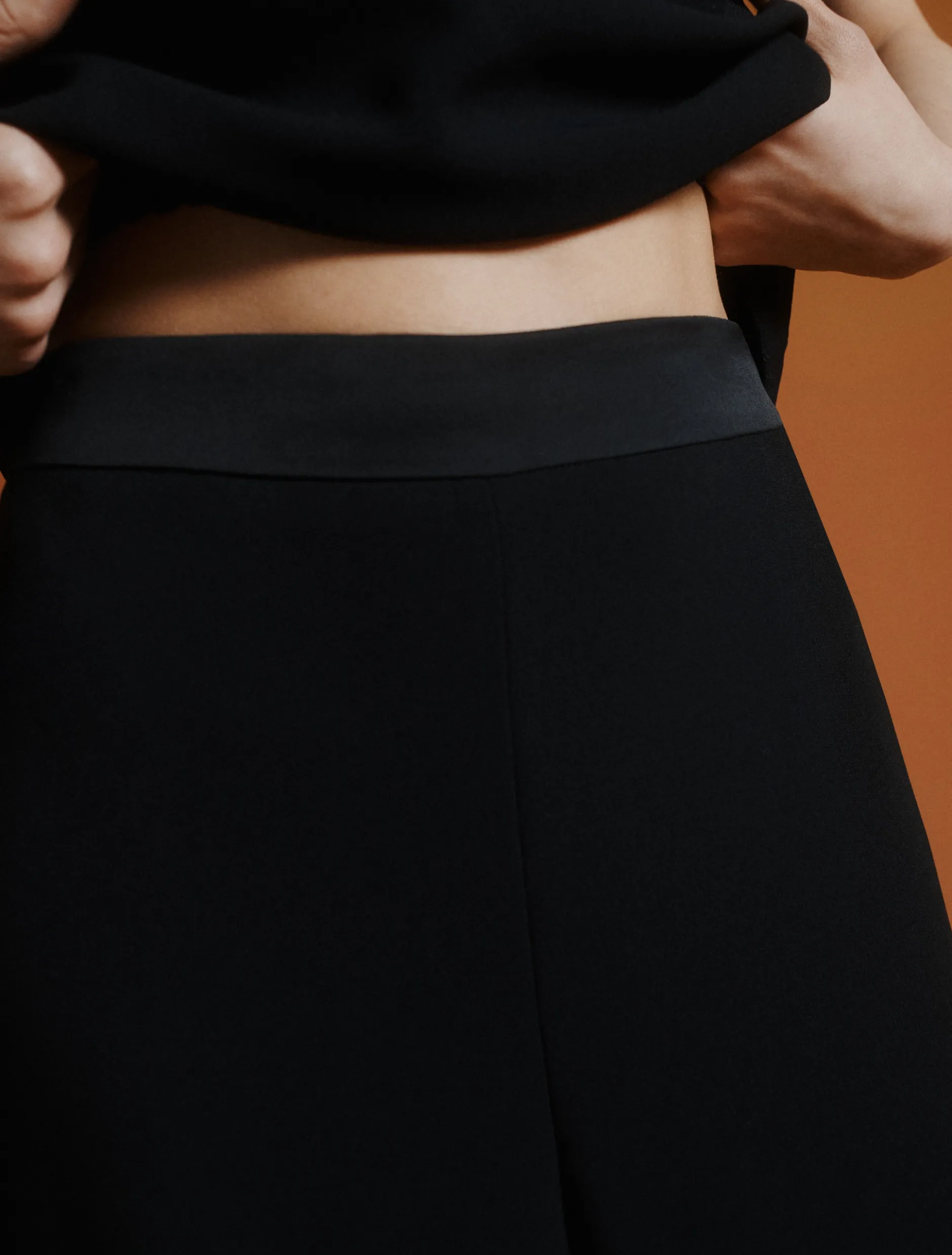 Pantalone in envers satin - NERO