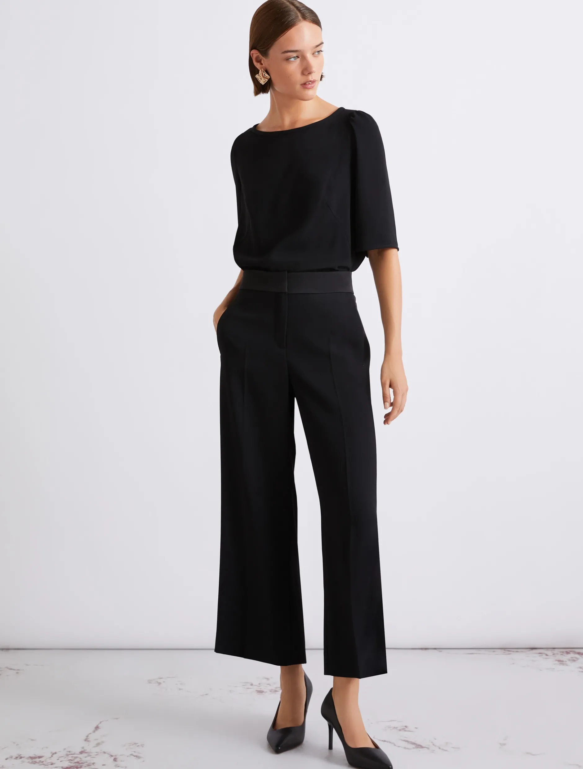 Pantalone in envers satin - NERO