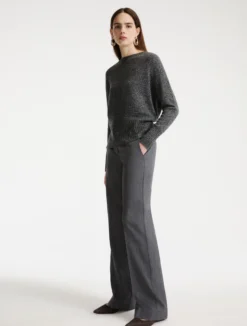 Pantalone in gabardina - GRIGIO MELANGE