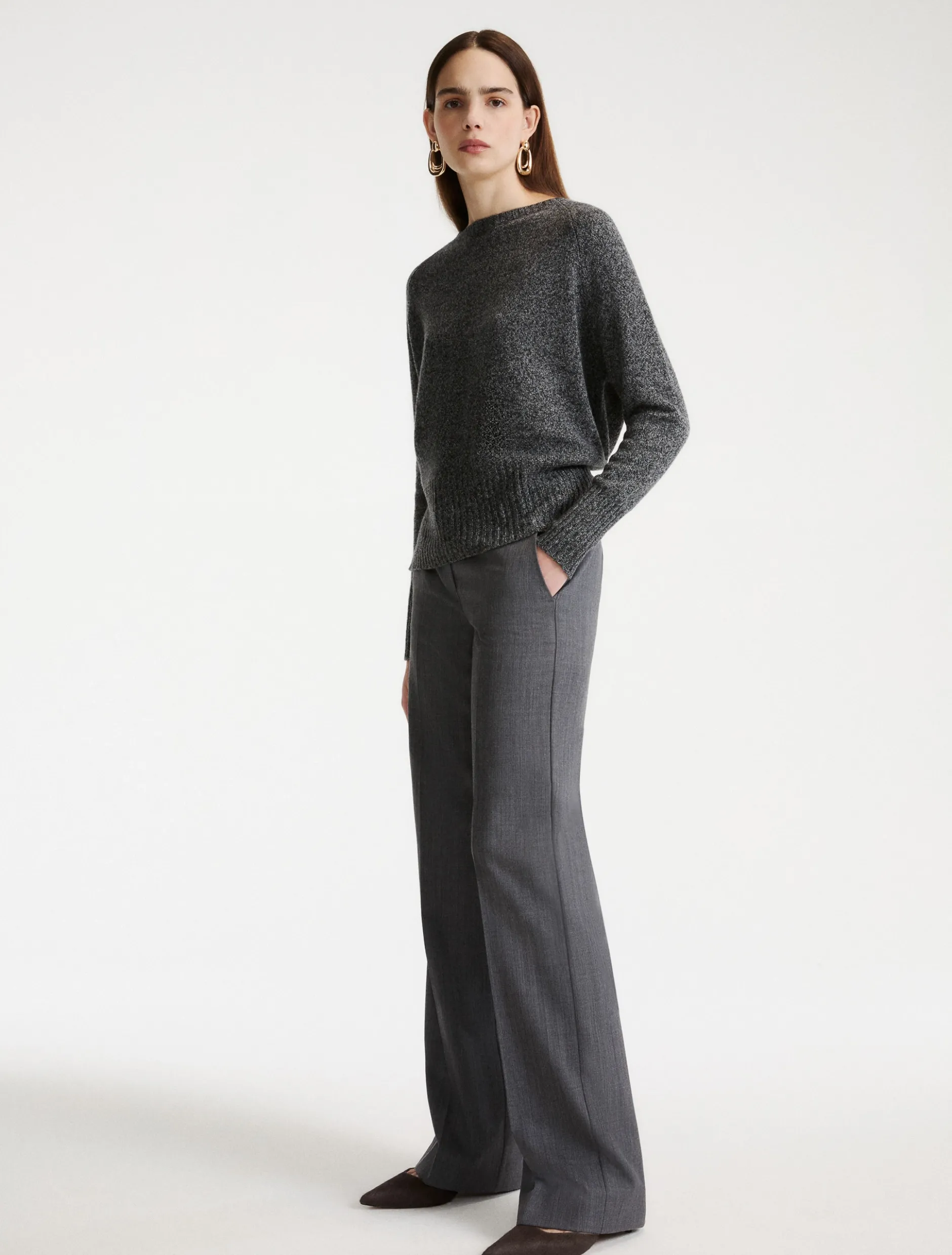 Pantalone in gabardina - GRIGIO MELANGE
