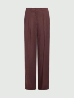Pantalone in lino lavato - MARRONE