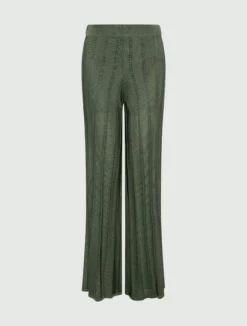 Pantalone in maglia con traforature - VERDE