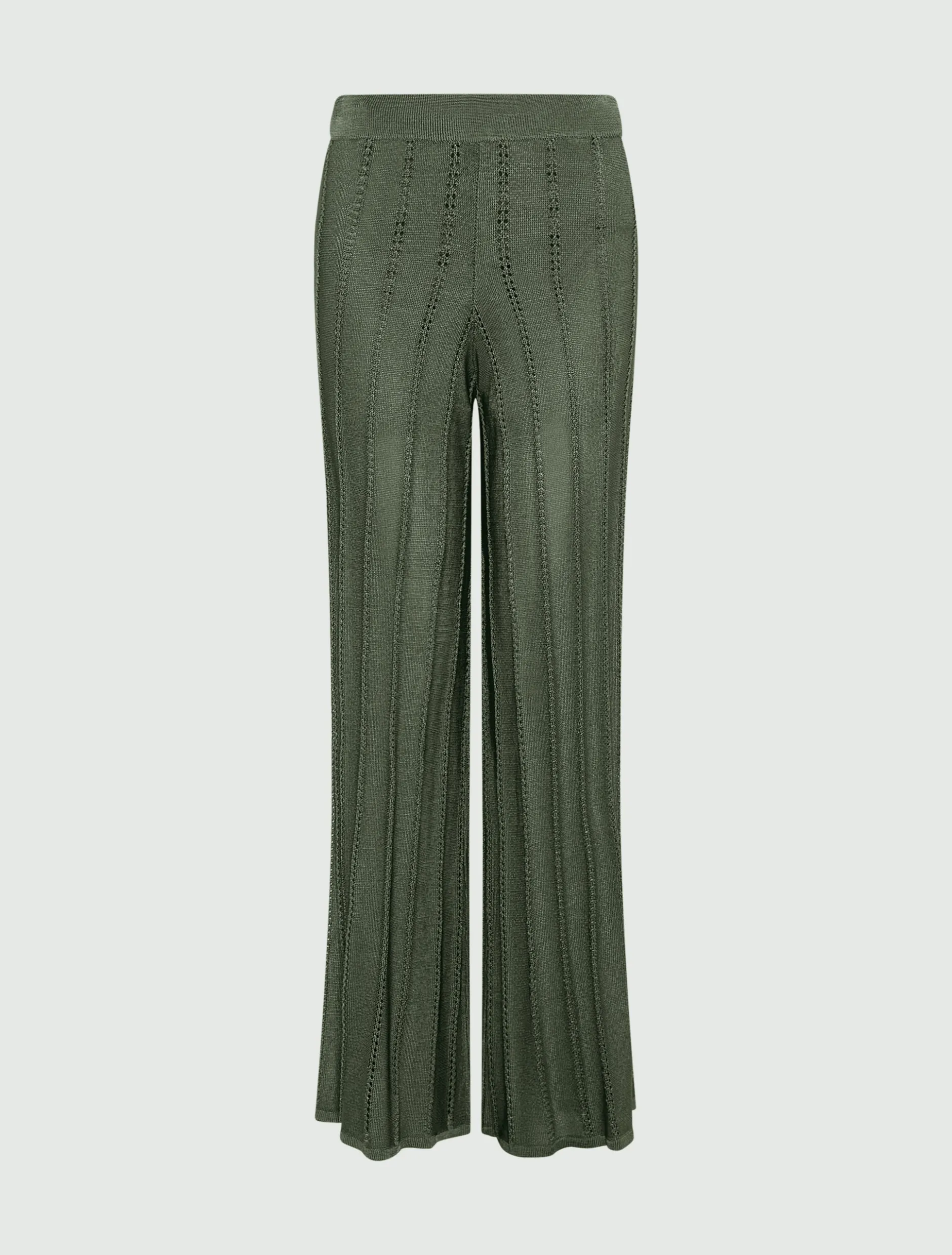 Pantalone in maglia con traforature - VERDE