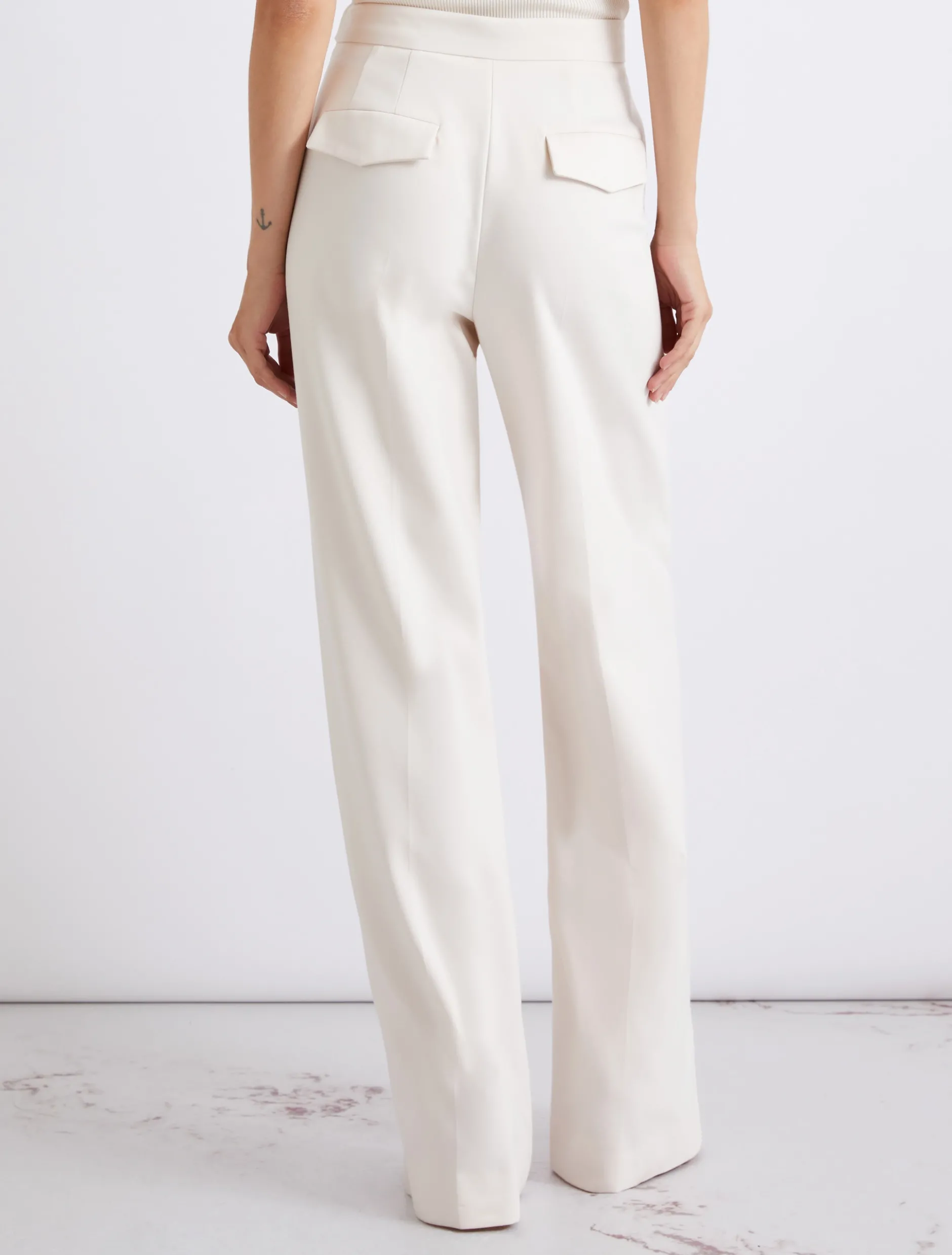 Pantalone in misto cotone stretch - BIANCO