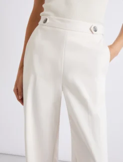 Pantalone in misto cotone stretch - BIANCO