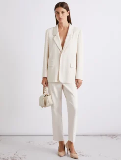 Pantalone in misto cotone stretch - BIANCO