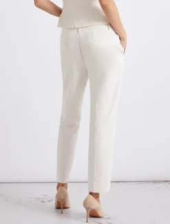 Pantalone in misto cotone stretch - BIANCO