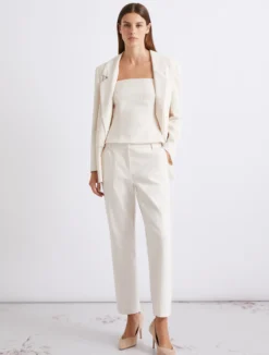 Pantalone in misto cotone stretch - BIANCO
