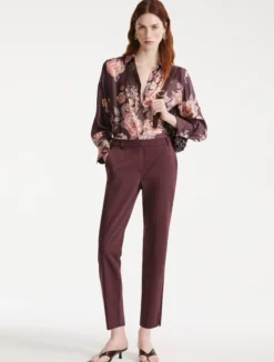 Pantalone in misto cotone stretch - BORDEAUX