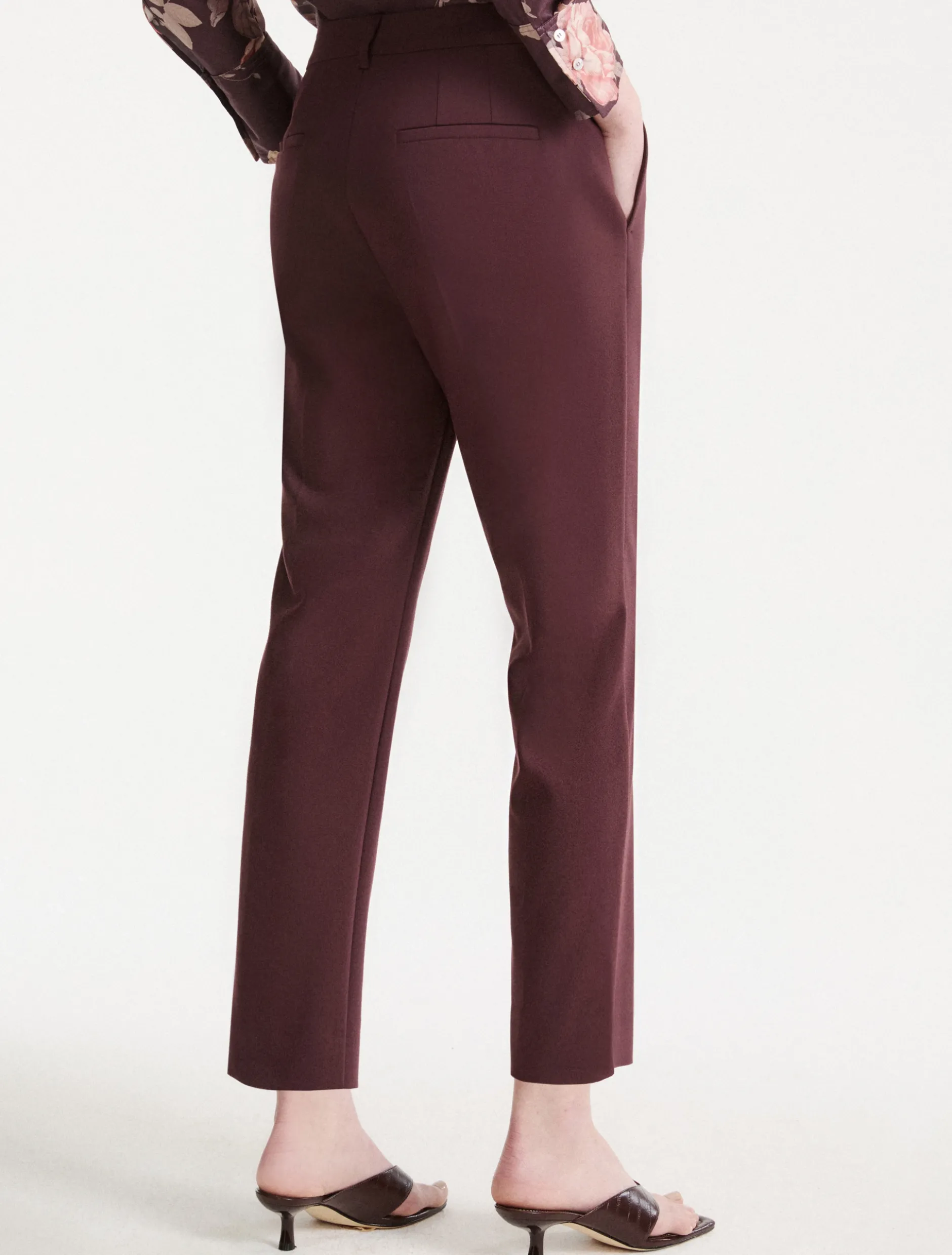 Pantalone in misto cotone stretch - BORDEAUX