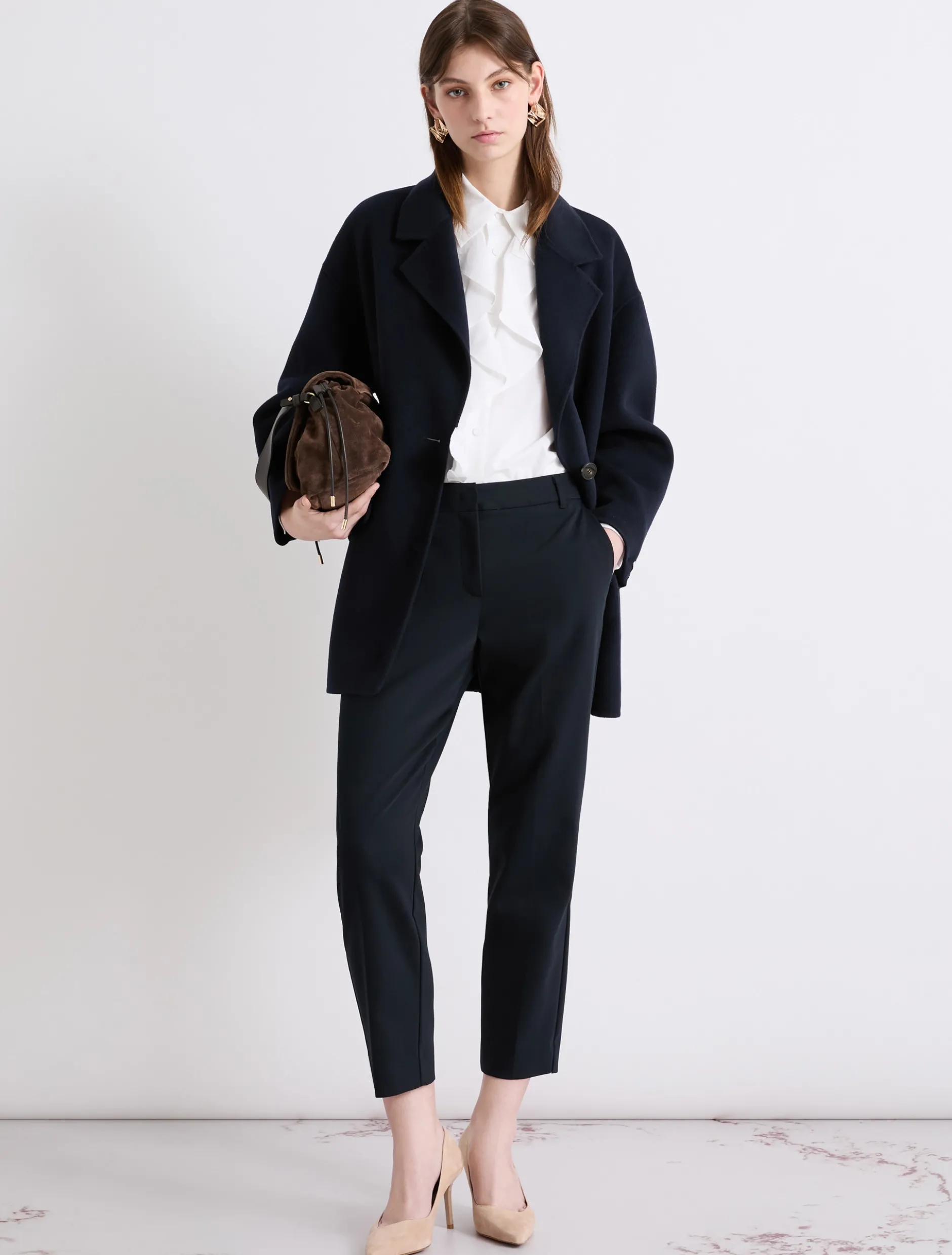 Pantalone in misto cotone stretch - BLU