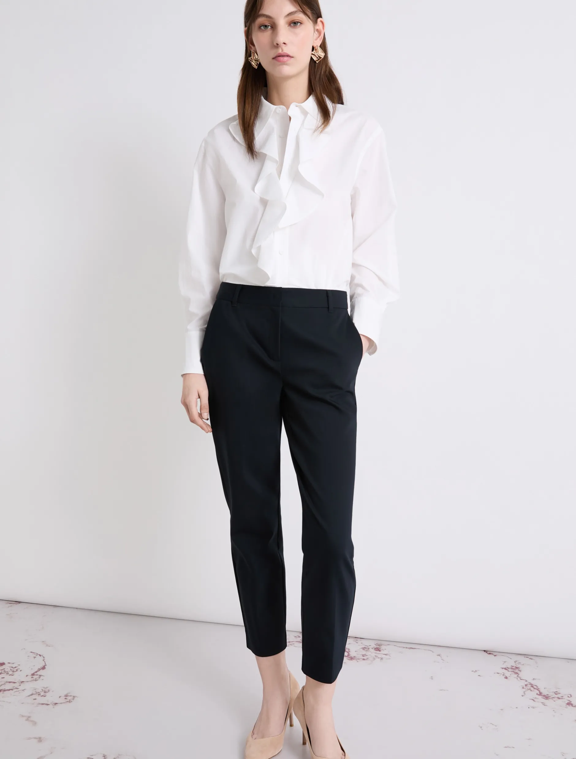 Pantalone in misto cotone stretch - BLU