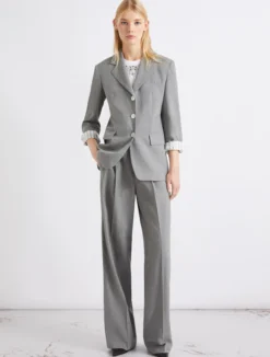Pantalone in misto lino lavato - GRIGIO MELANGE