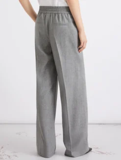 Pantalone in misto lino lavato - GRIGIO MELANGE