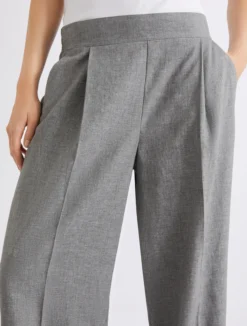 Pantalone in misto lino lavato - GRIGIO MELANGE
