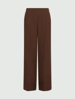 Pantalone in misto lino lavato - MARRONE