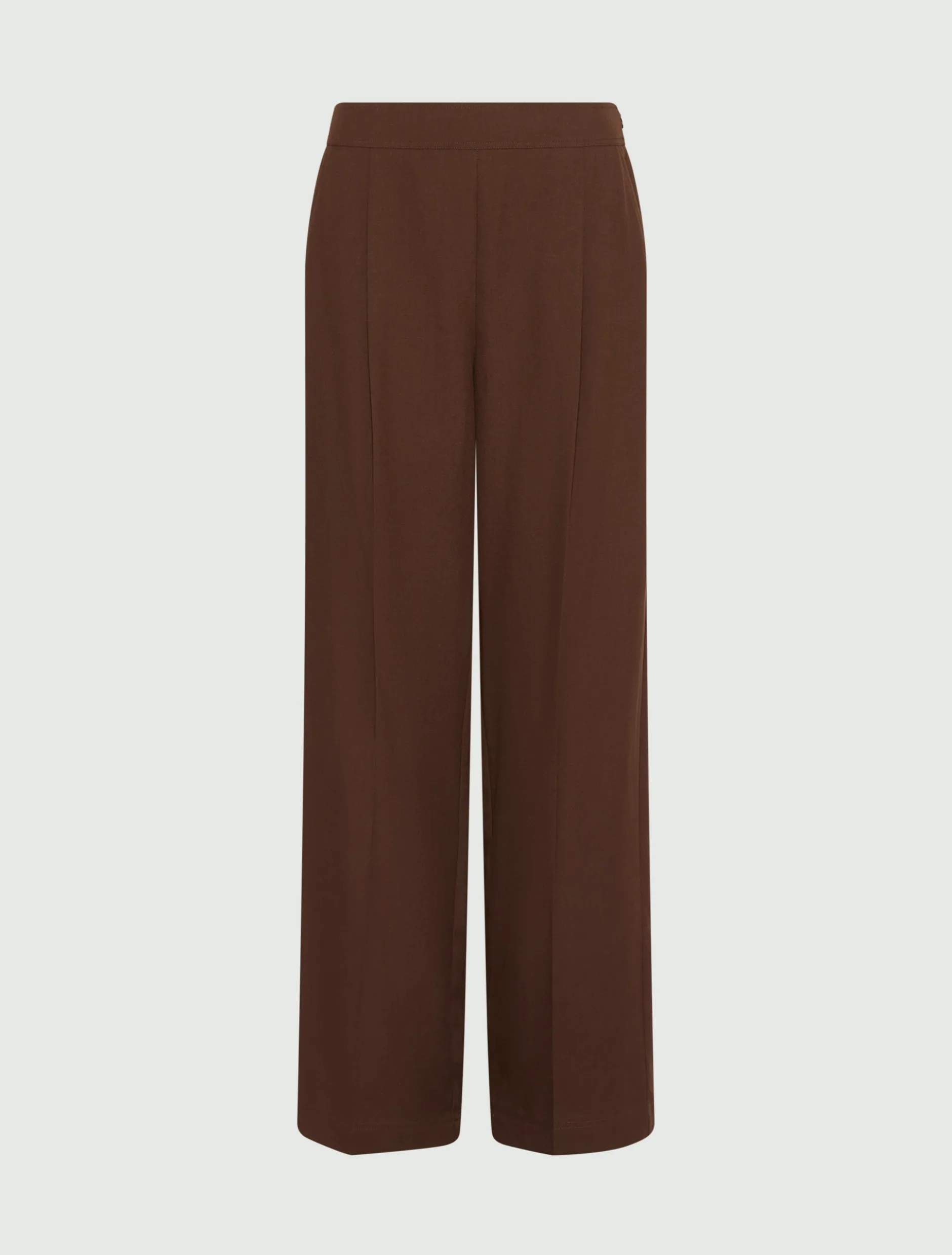 Pantalone in misto lino lavato - MARRONE