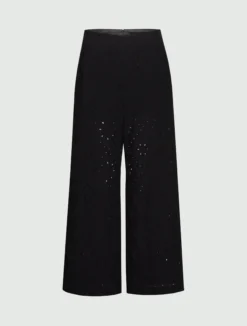 Pantalone in mussola sangallo - NERO