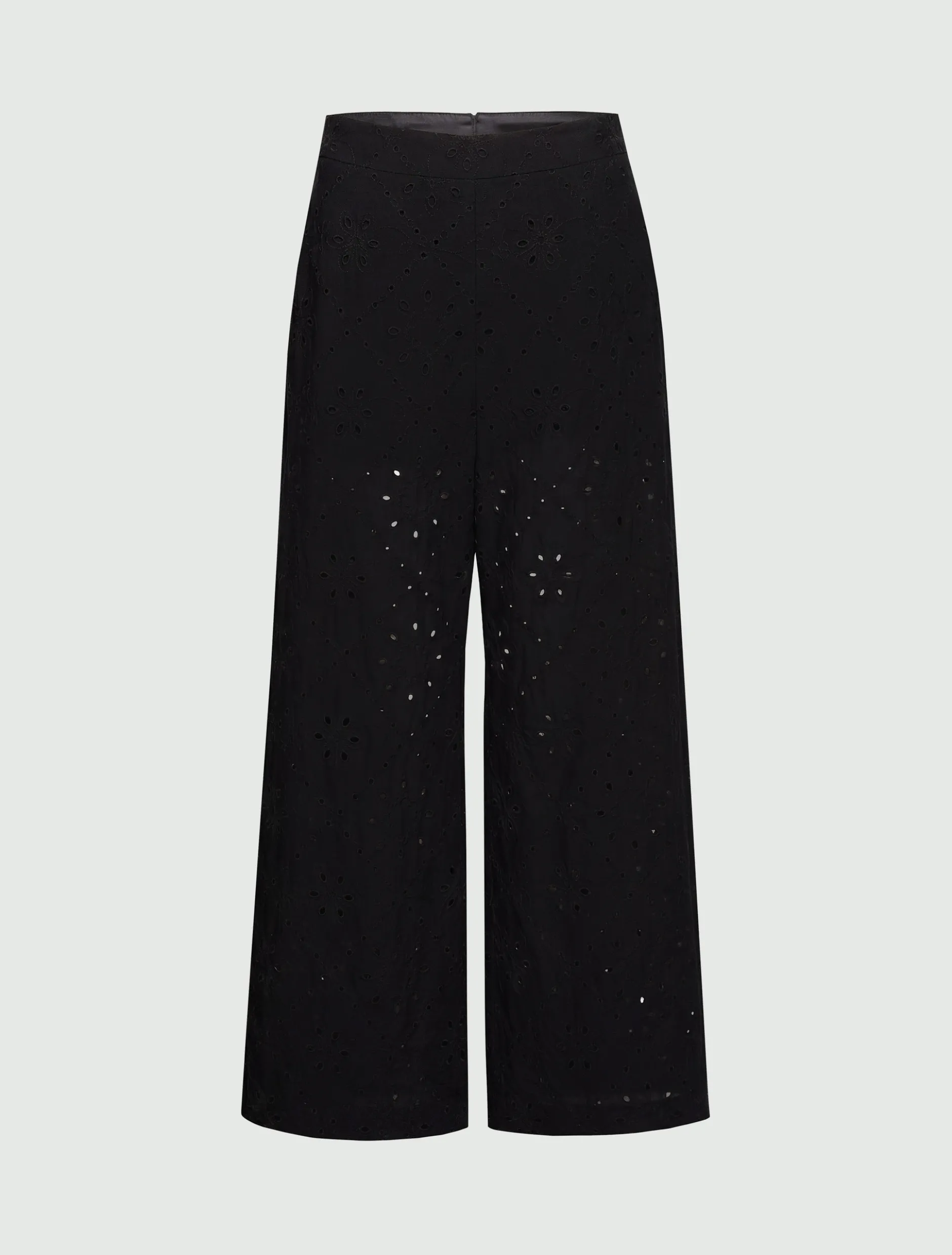 Pantalone in mussola sangallo - NERO