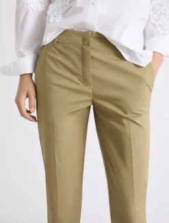 Pantalone in popeline stretch - KAKI