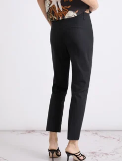 Pantalone in popeline stretch - NERO