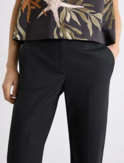 Pantalone in popeline stretch - NERO