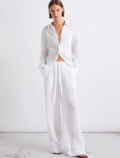 Pantalone in puro lino - BIANCO OTTICO