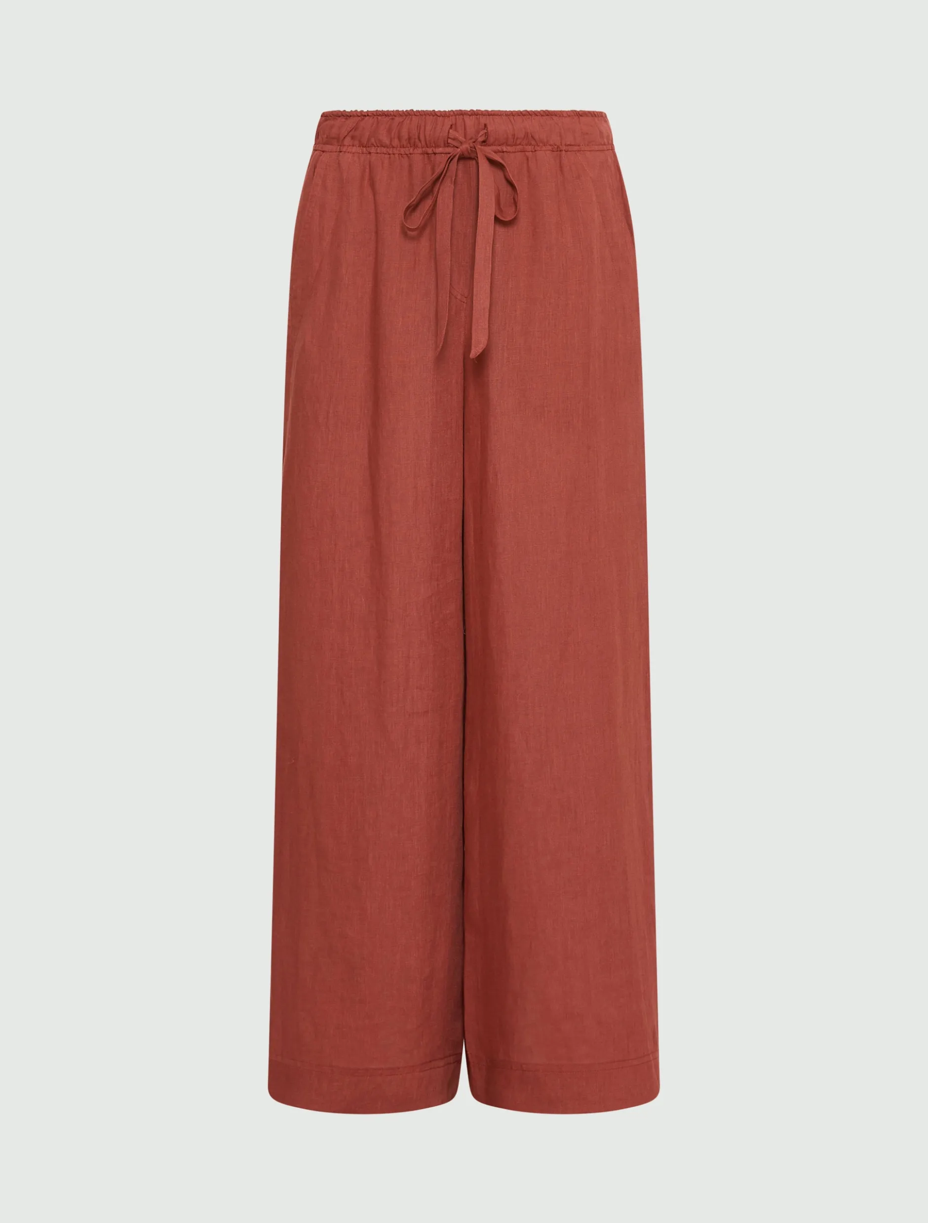 Pantalone in puro lino - MATTONE ROSSO