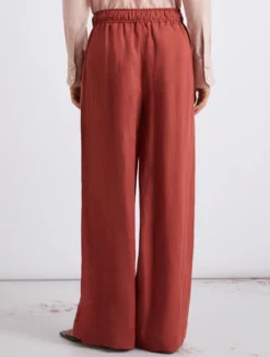 Pantalone in puro lino - MATTONE ROSSO