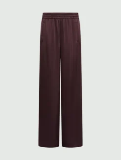 Pantalone in satin con inserto elastico - BORDEAUX