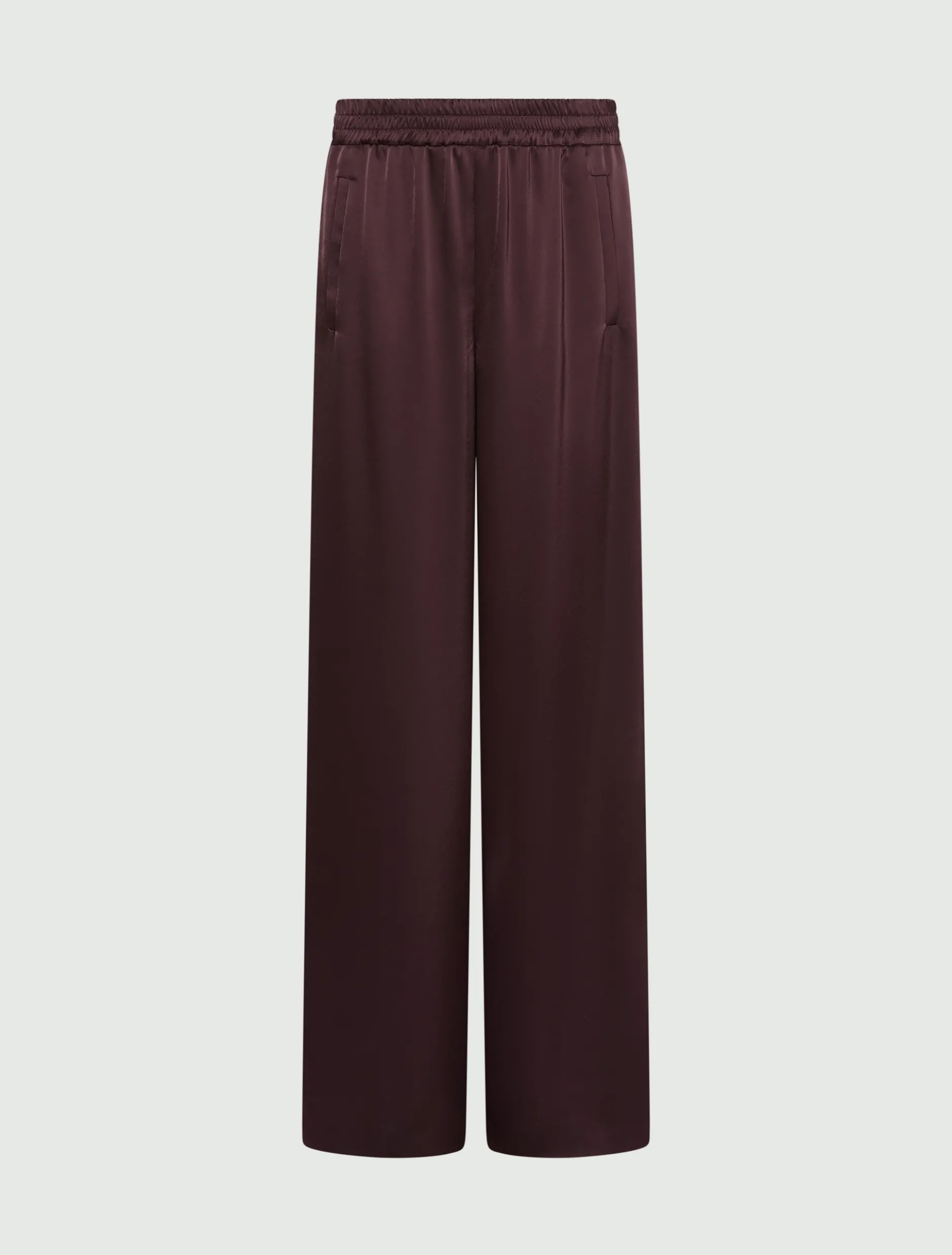 Pantalone in satin con inserto elastico - BORDEAUX