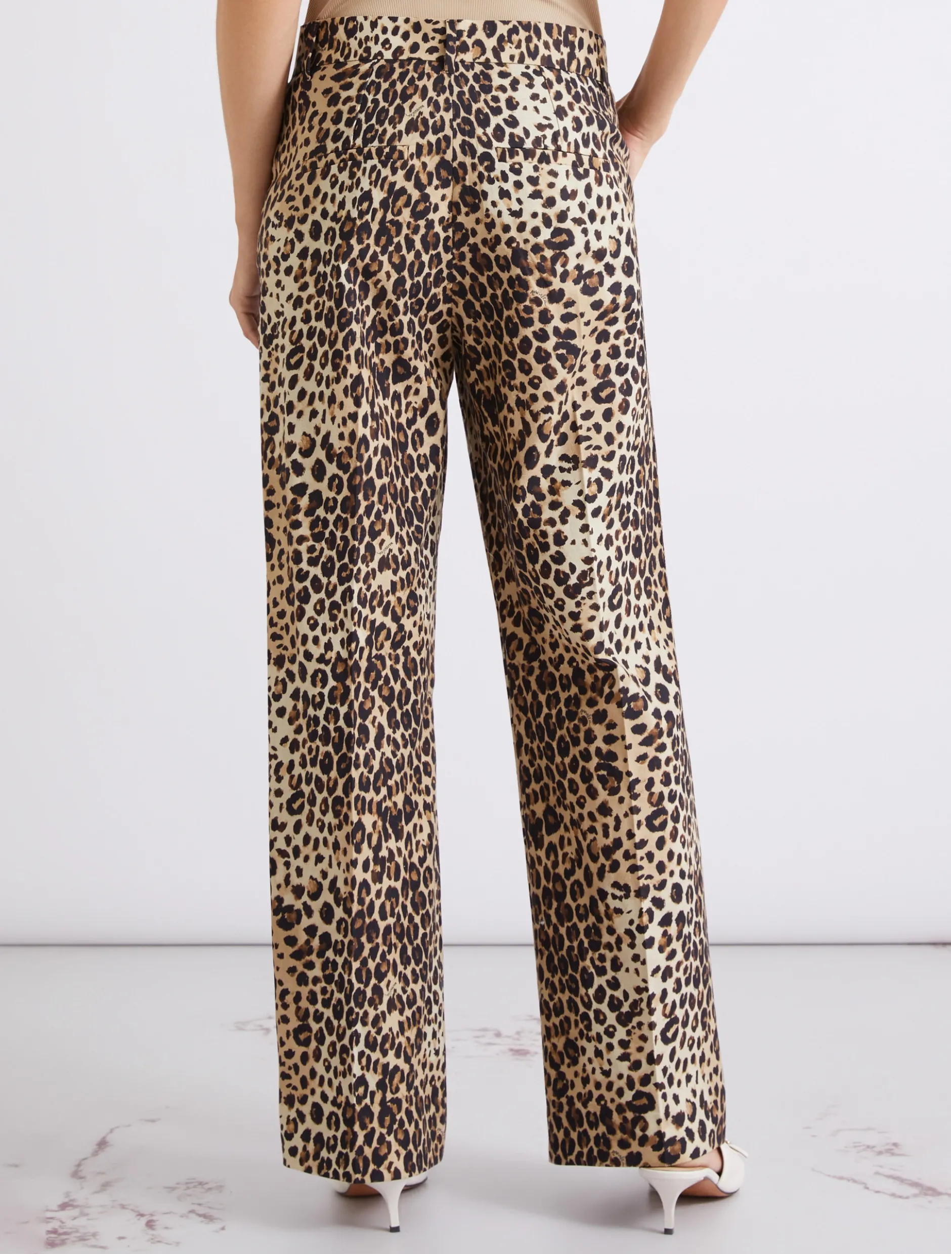 Pantalone in stuoia di misto lino - BEIGE