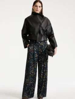 Pantalone in twill stampato - NAVY
